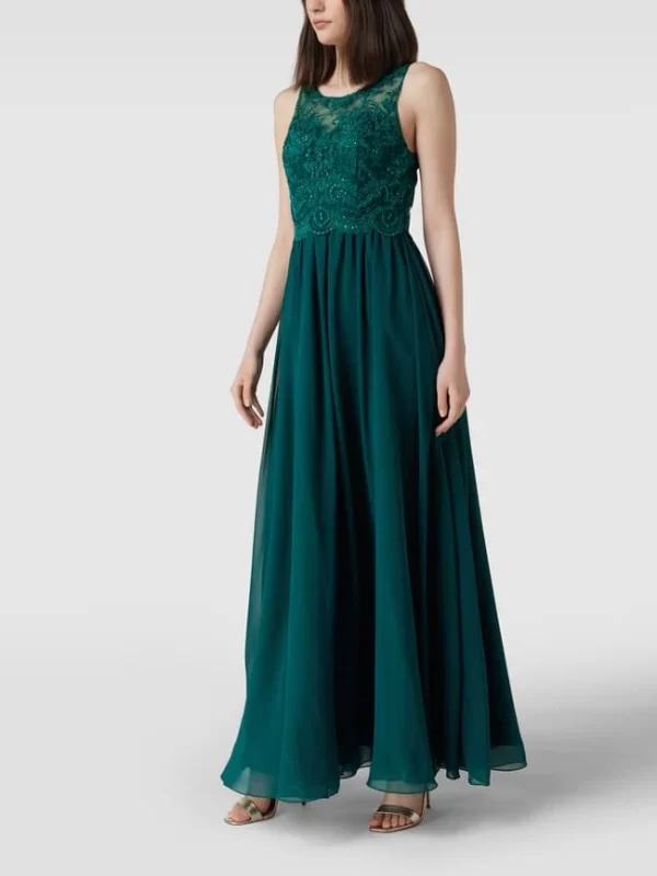 Laona Abendkleid Mit Ziersteinen Und Floralen Stickereien – Grün 1