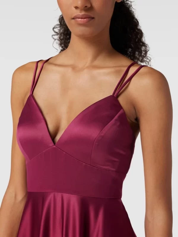 Jake*s Cocktail Abendkleid Mit Spaghettiträgern – Kirschrot 4