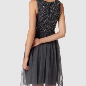 LACE & BEADS Cocktailkleid Mit Paillettenbesatz – Anthrazit 15