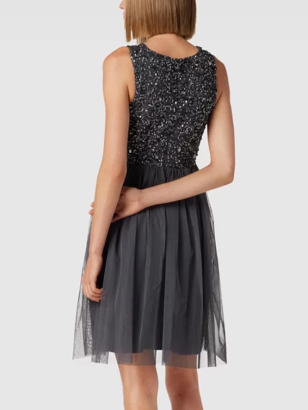 LACE & BEADS Cocktailkleid Mit Paillettenbesatz – Anthrazit 6