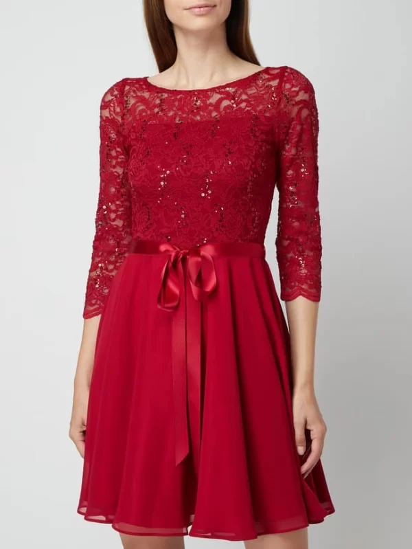 Swing Cocktailkleid Aus Häkelspitze Modell ‘STAMM’ – Bordeaux Rot 5
