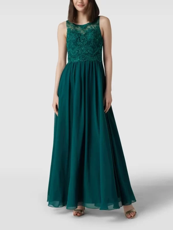 Laona Abendkleid Mit Ziersteinen Und Floralen Stickereien – Grün 5