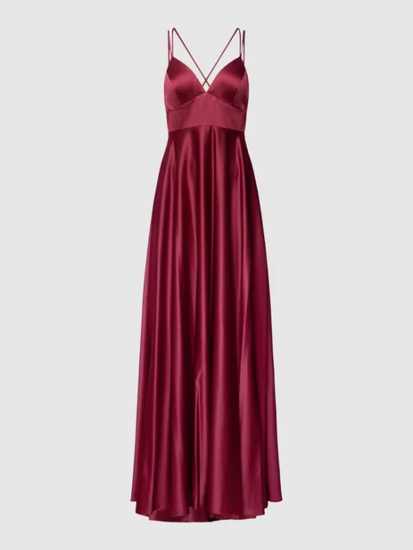 Jake*s Cocktail Abendkleid Mit Spaghettiträgern – Kirschrot 3