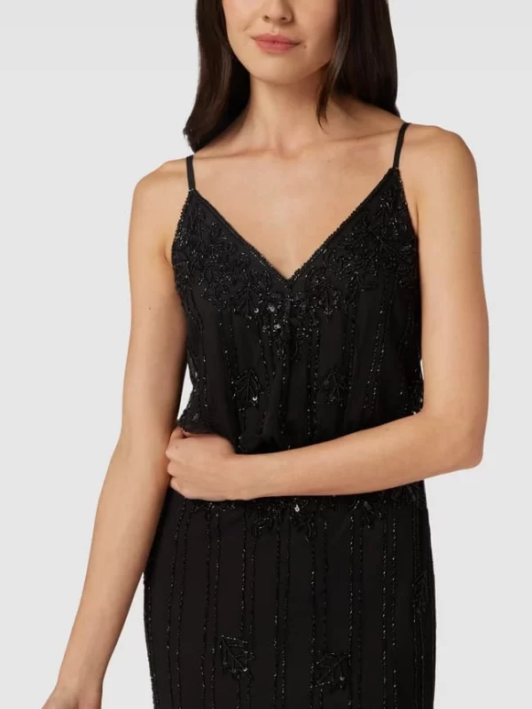 LACE & BEADS Abendkleid Mit Pailletten Und Ziersteinen – Schwarz 4