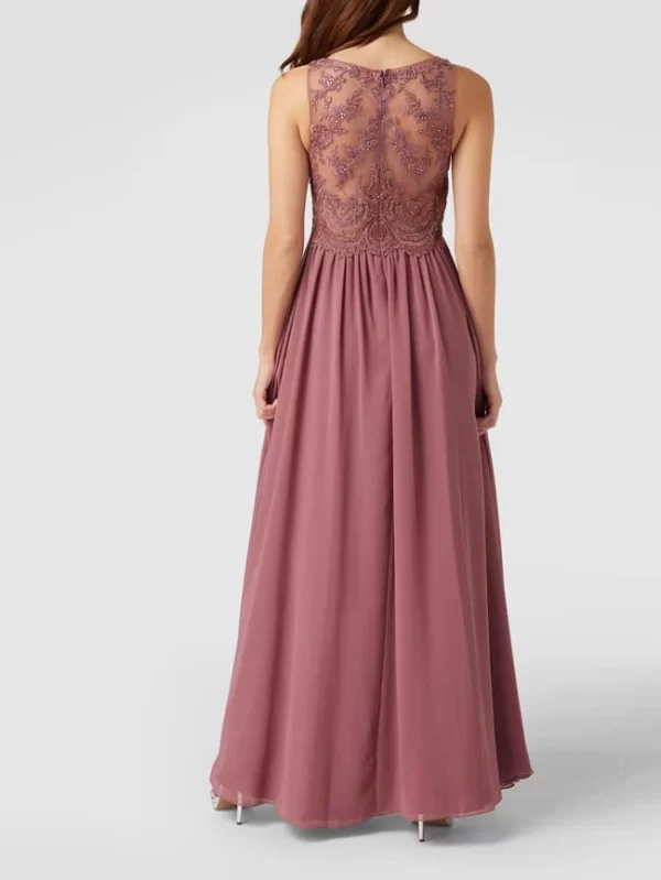 Laona Abendkleid Mit Ziersteinen Und Floralen Stickereien – Altrosa 6