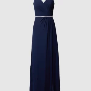 Luxuar Abendkleid Mit Ziersteinen – Dunkelblau 9