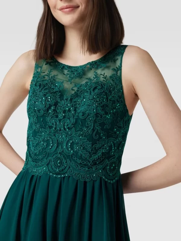 Laona Abendkleid Mit Ziersteinen Und Floralen Stickereien – Grün 4