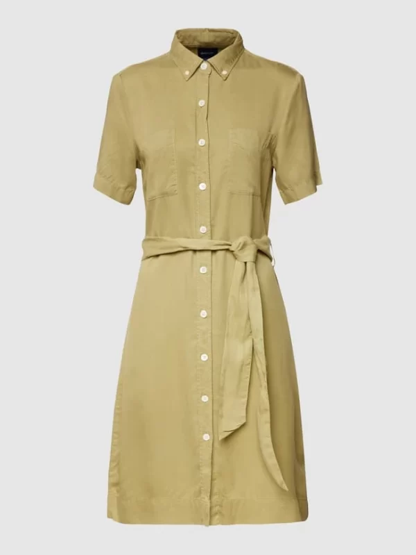 Gant Hemdblusenkleid Mit Button-Down-Kragen – Olivgrün 3