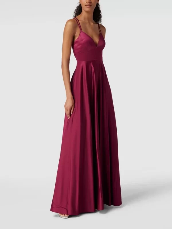 Jake*s Cocktail Abendkleid Mit Spaghettiträgern – Kirschrot 5
