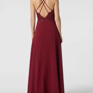 Luxuar Abendkleid Mit Strasssteinen – Bordeaux Rot 15
