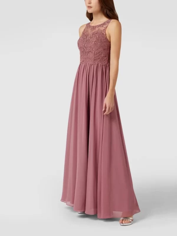 Laona Abendkleid Mit Ziersteinen Und Floralen Stickereien – Altrosa 5