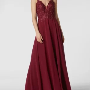 Luxuar Abendkleid Mit Strasssteinen – Bordeaux Rot 13