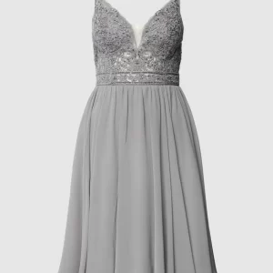 Luxuar Cocktailkleid Mit Zierbesatz – Silber 9