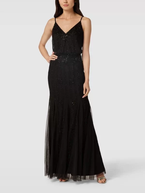 LACE & BEADS Abendkleid Mit Pailletten Und Ziersteinen – Schwarz 1