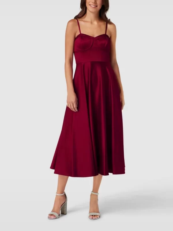 Jake*s Cocktail Cocktailkleid Mit Verstellbaren Trägern – Kirschrot 1