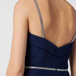 Luxuar Abendkleid Mit Ziersteinen – Dunkelblau 11