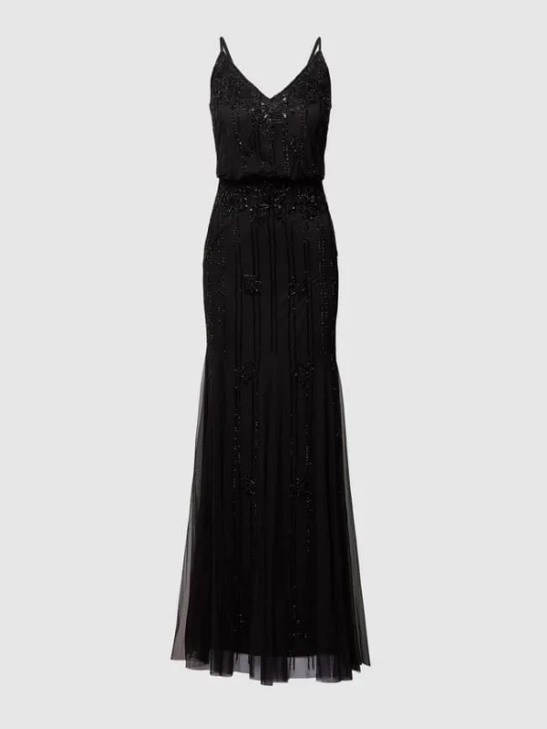 LACE & BEADS Abendkleid Mit Pailletten Und Ziersteinen – Schwarz 3
