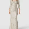 Christian Berg Cocktail Abendkleid Mit Paillettenbesatz – Sand 17
