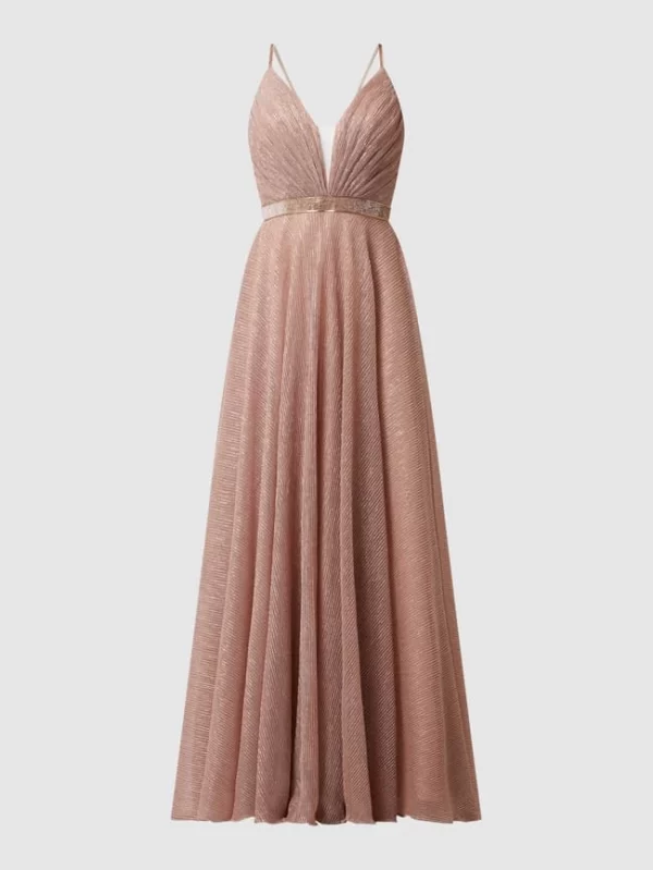 Luxuar Abendkleid Mit Plisseefalten – Rosé 3